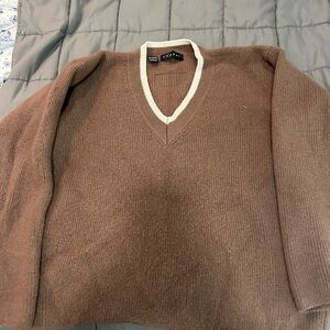 Vintage Cappel Classic V-Neck Sweater in Brown men’s large